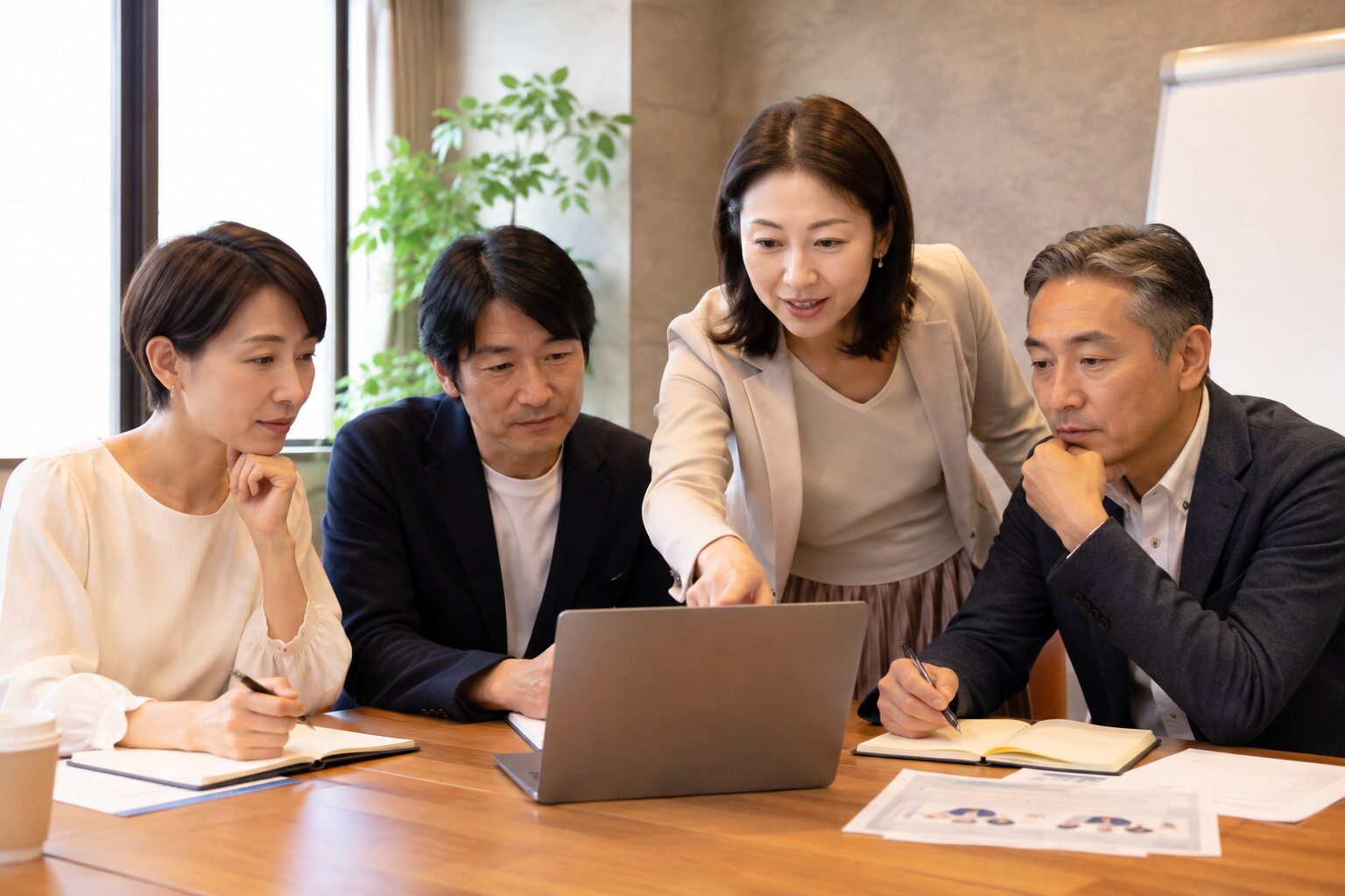 キャリアコンサルタント・コーチがPCを使って学ぶAI講習(AI生成イメージ)